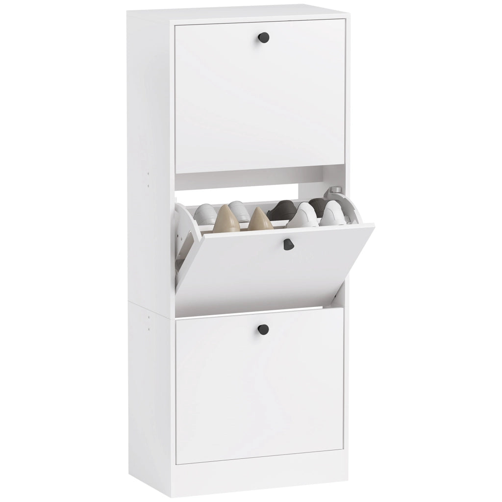 Scarpiera con ante ¨C zephmum ¨C bianco, multistrato, 3 ante