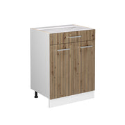 Vicco Mobiletto base per cucina Rovere artigianale 60 cm con cassetto, senza piano di lavoro