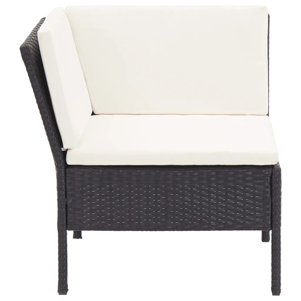 Set Divani da Giardino 8 pz con Cuscini in Polyrattan Nero cod mxl 38585
