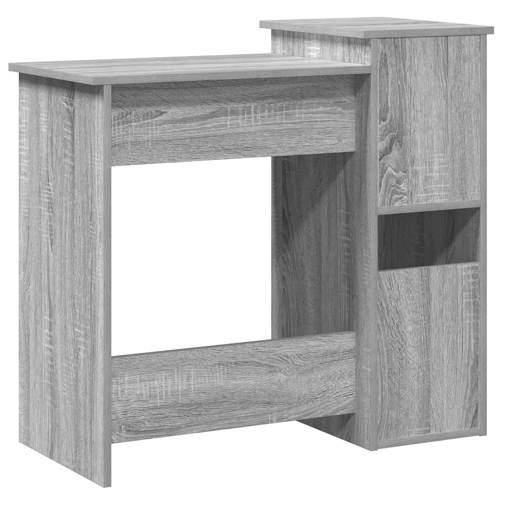 Scrivania Mensole Grigio Sonoma 84x40x78 cm Legno Multistrato