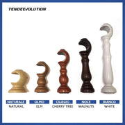 Coppia di Supporti per Bastone Tende in Legno, Diametro 35mm, Colore Olmo, Lunghezza 15cm, 100% Legno di Alta Qualità, Made in Italy