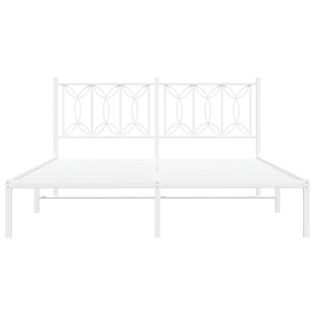 Giroletto con Testiera Metallo Bianco 150x200 cm