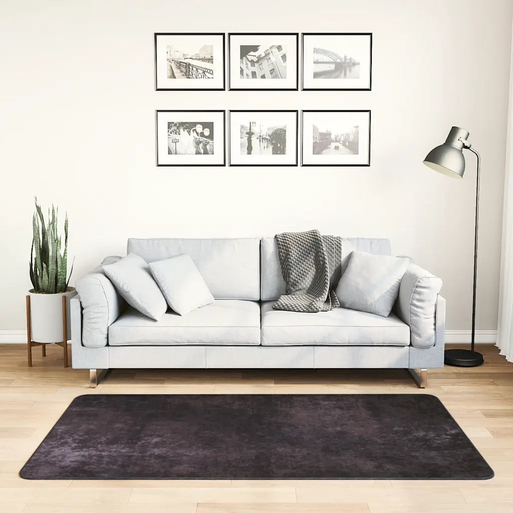 Tappeto Lavabile 80x150 cm Antracite Antiscivolo