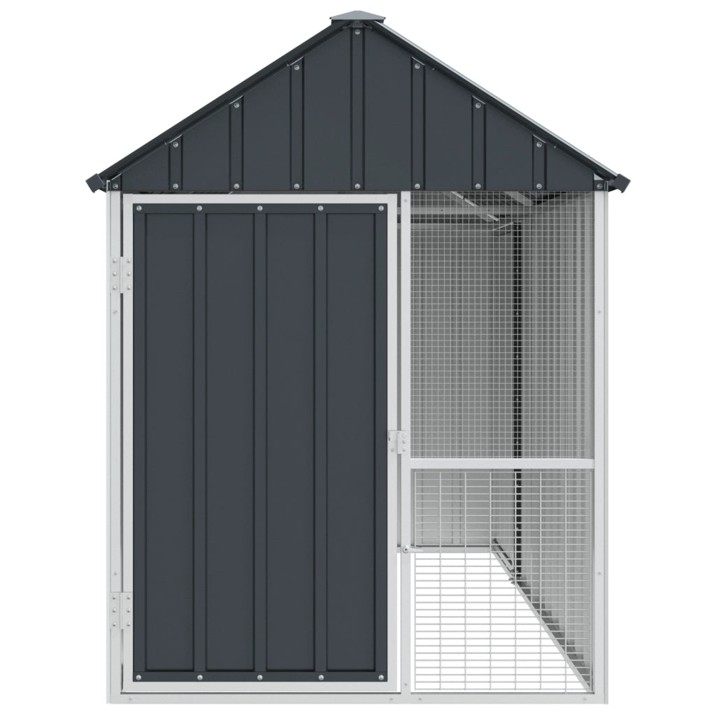 voliera per uccelli  antracite 112x215x141 cm in acciaio