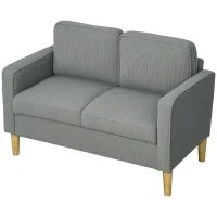 Divano a Due Posti Contenitore con Gambe in Legno Massiccio, 117 x 63 x 79 cm, Grigio Chiaro