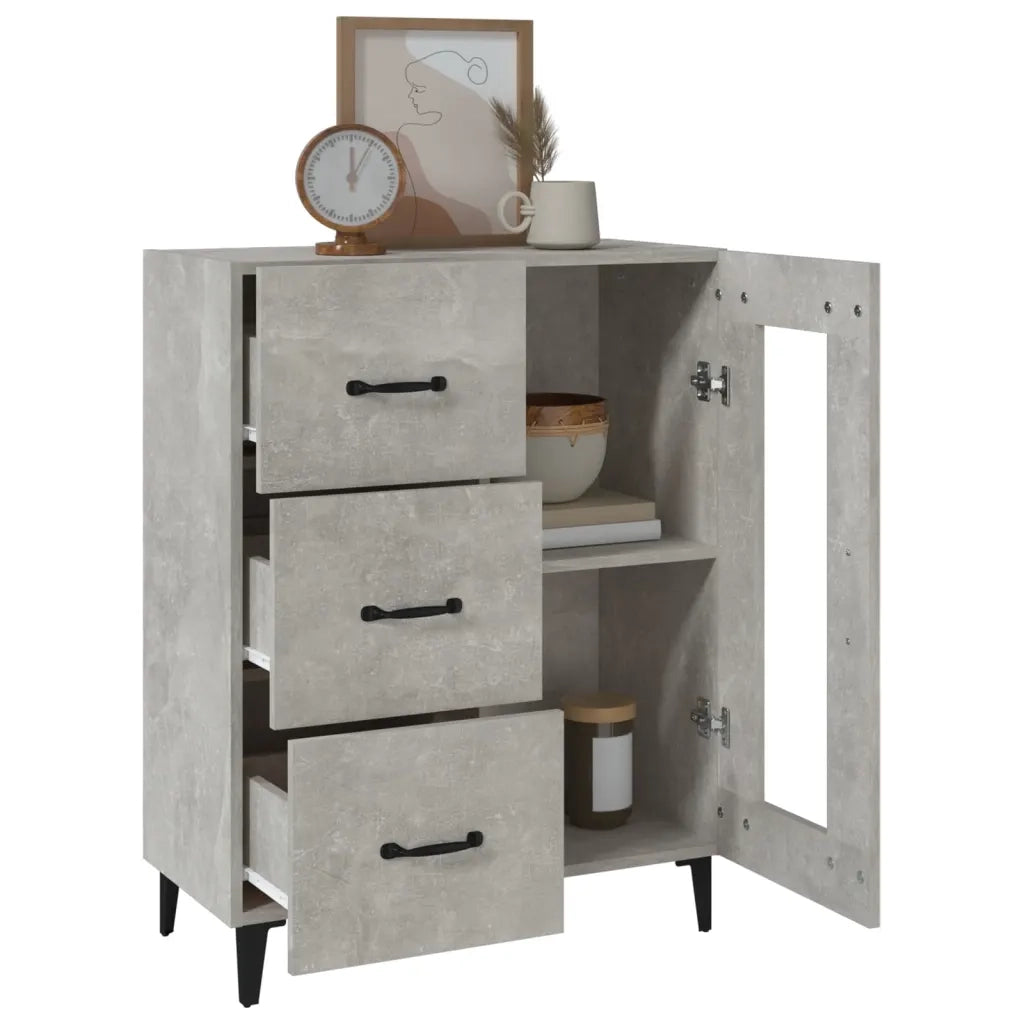 Credenza Grigio Cemento 69,5x34x90 cm in Legno Multistrato 812217