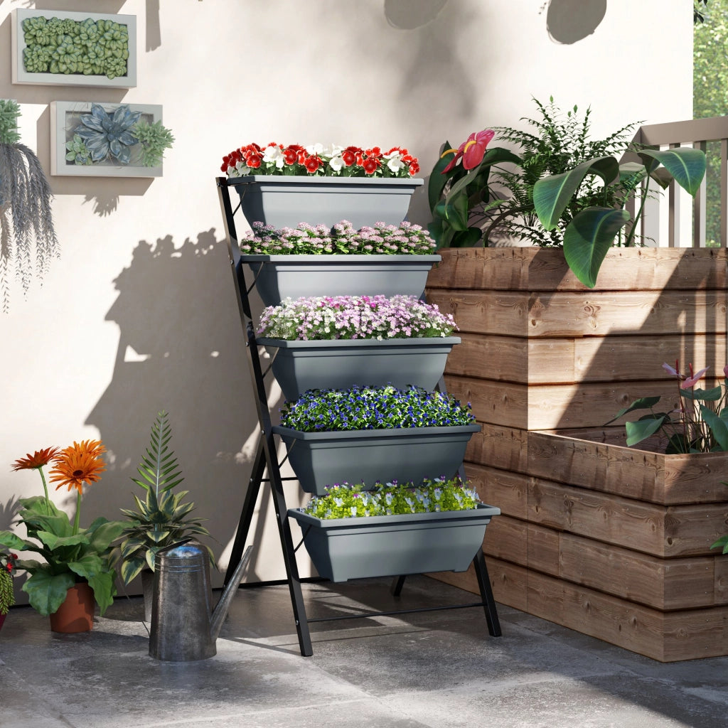 Giardino verticale 5 livelli ¨C zephmum ¨C acciaio grigio 88x40x80