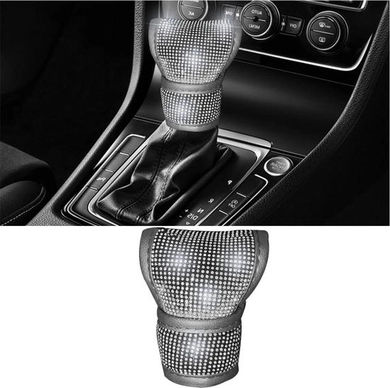 Accessorio di cambio con cristalli lucidi bling - Accessorio di cambio universale per auto - Bianco .
