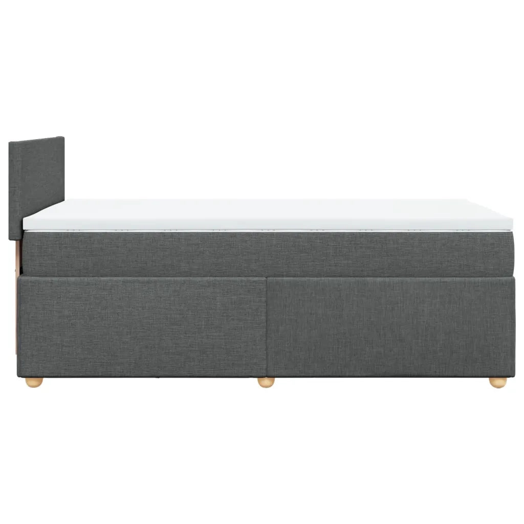 Giroletto a Molle con Materasso Grigio Scuro 100x200 cm Tessuto