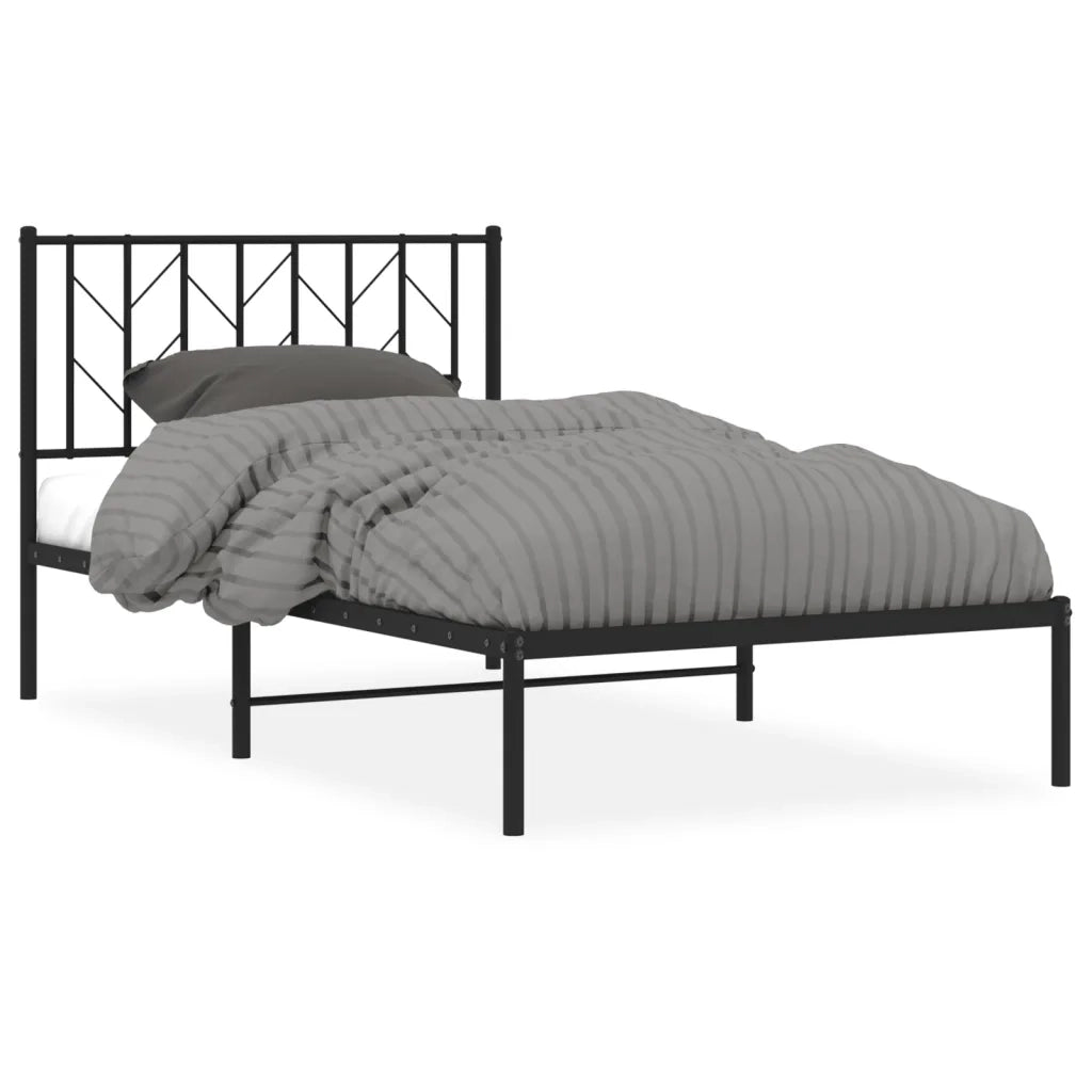 Giroletto con Testiera in Metallo Nero 100x190 cm 374431