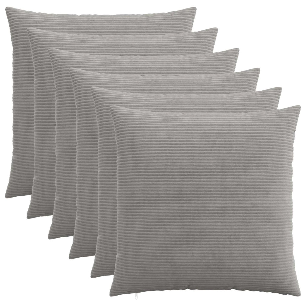 Federa 6 pcs HEERLEN Grigio Chiaro 70 x 70 cm corduroy 913258