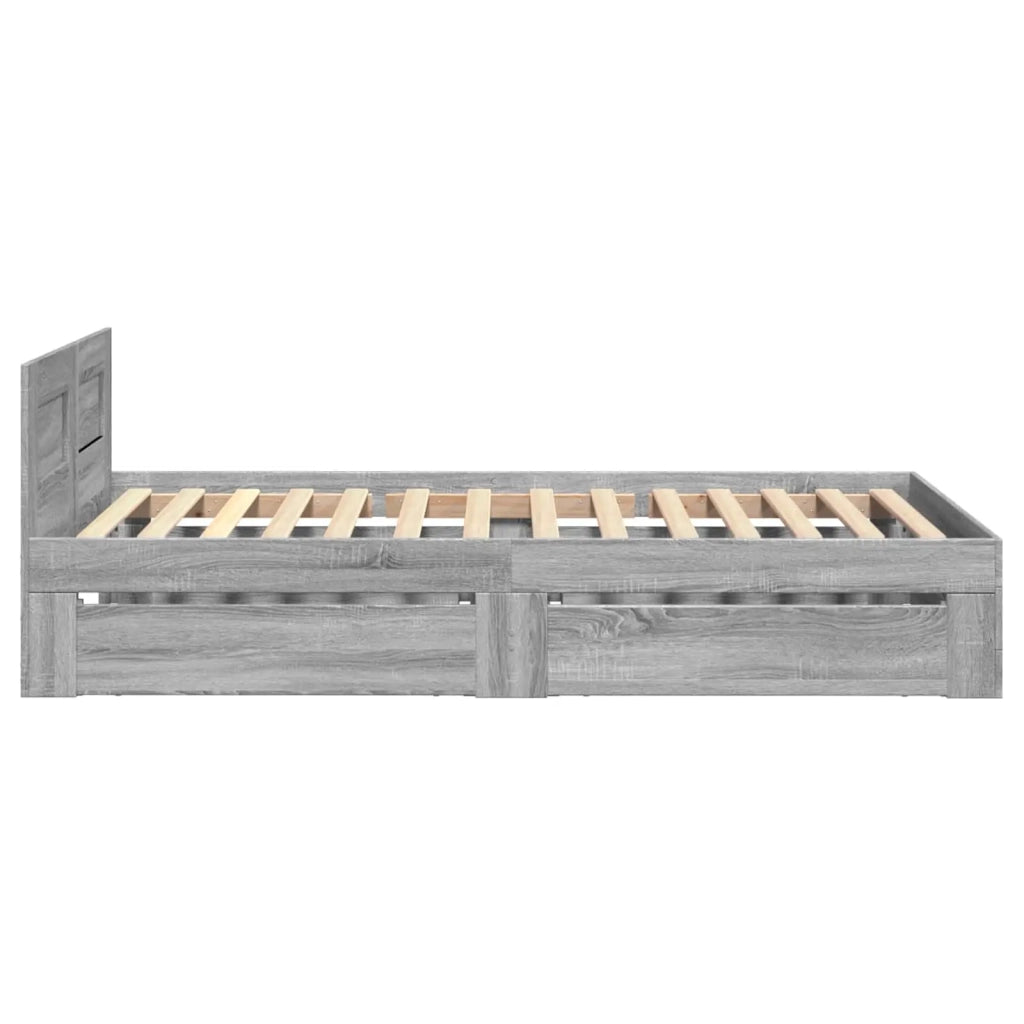 Struttura letto con testata Sonoma grigio 80 x 200 cm 3429681