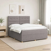 Letto box spring con materasso Tortora 160 x 200 cm Tessuto 3454435