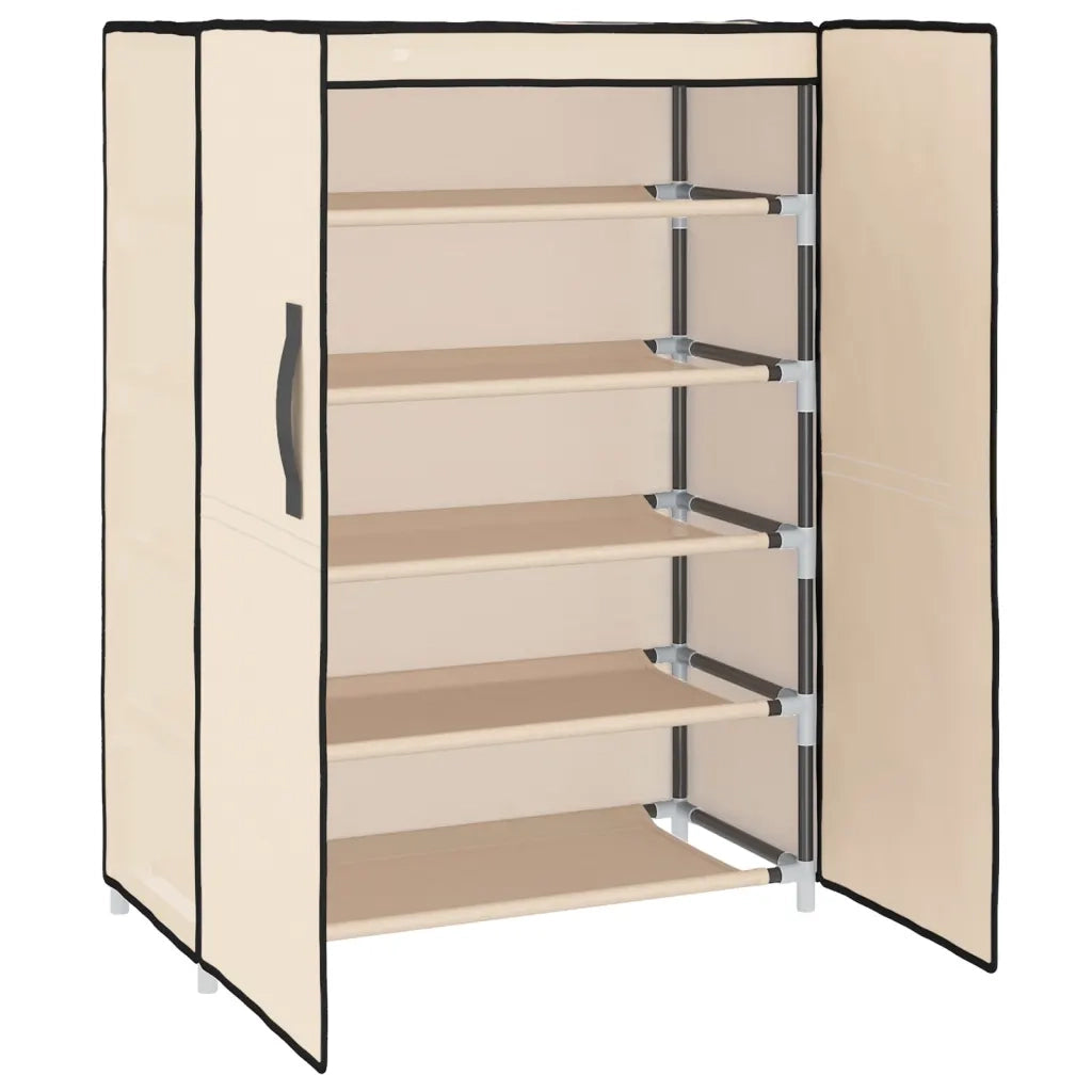 Scarpiera-Scaffale per scarpe Crema 60x28x90 cm Tessuto
