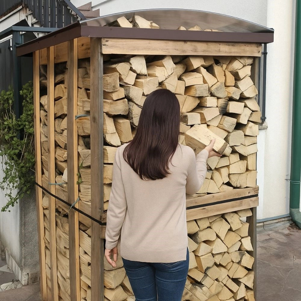 Struttura copri legna e pallet corten eco dimensioni 115x115 cm