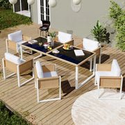 Set di mobili da giardino in rattan polimerico - 6 pezzi - Demontabile - Lavabile