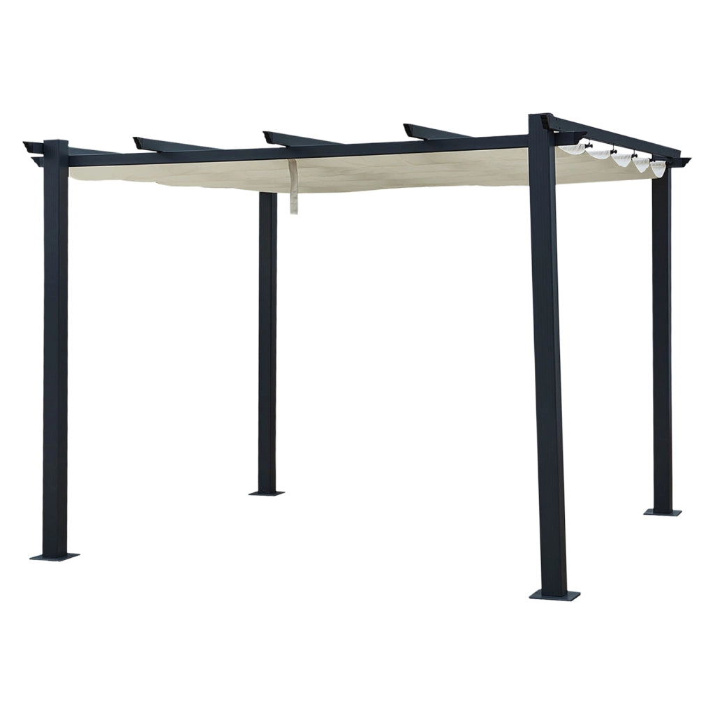 Pergola autoportante 3 × 3m CASSIS beige - struttura in alluminio
