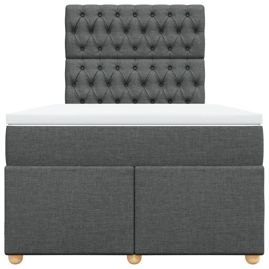 Giroletto a Molle con Materasso Grigio Scuro 120x200 cm Tessuto