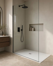 Piatto doccia rettangolare 220x70 cm effetto pietra marmoresina STONE bianco FRANCIA