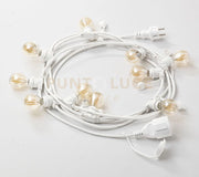 GFIB04- CATENA LUMINOSA 10 ATTACCHI PER LAMPADINE E27 PER ESTERNI IP44 10MT BIANCO