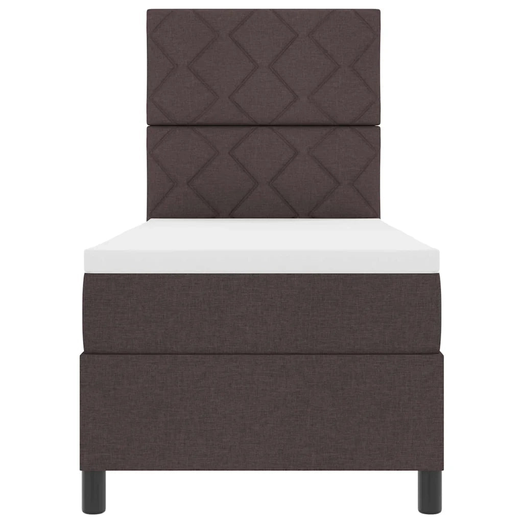 Letto a molle con materasso Marrone Scuro 80 x 200 cm Tessuto 3339423