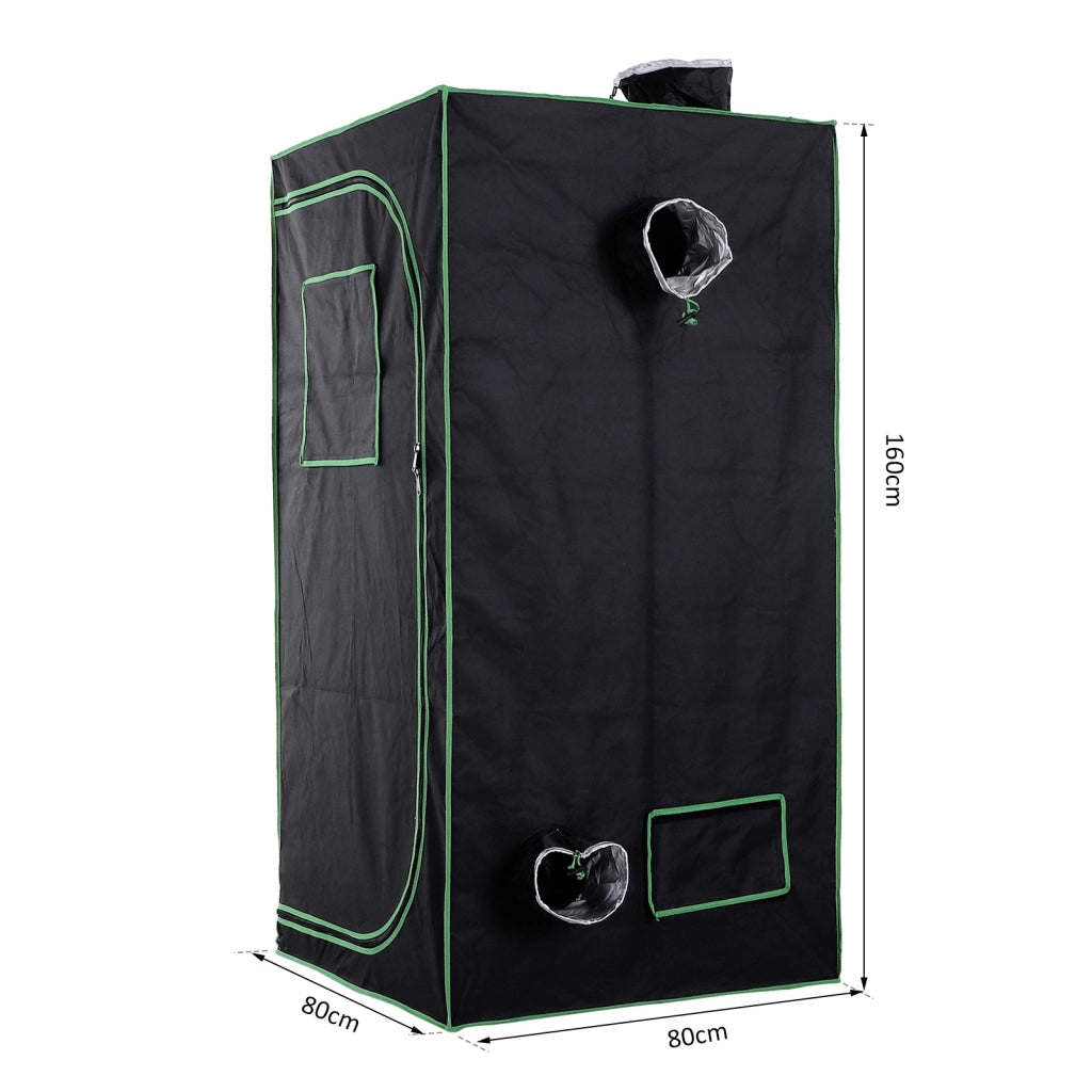 EasyComfort Tenda Idroponica in Oxford 600D con 5 Prese d'Aria Regolabili e Finestra, Serra Idroponica per Coltivazione con Foro per Cavi da Interno, 80x80x160 cm, Nero