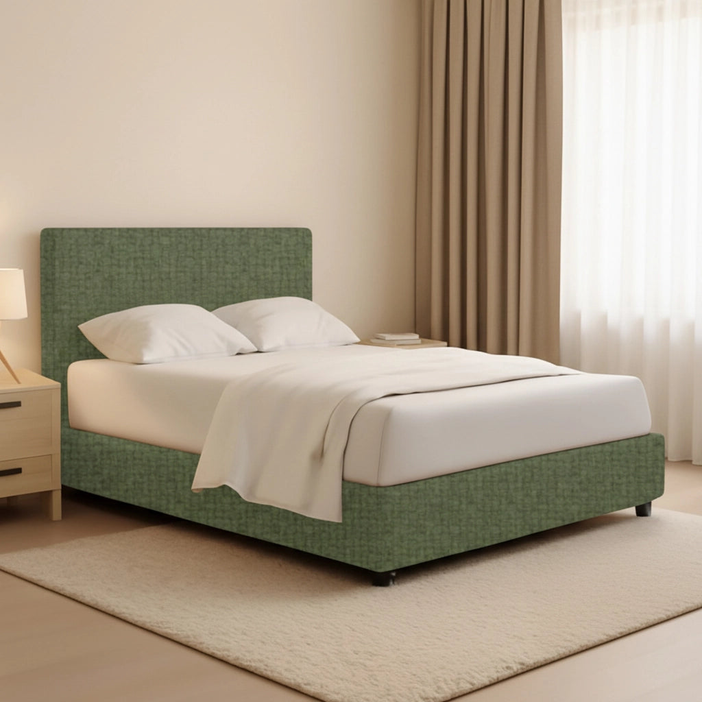 Harlow, Letto Piazza e Mezza Sfoderabile Made in Italy, Verde