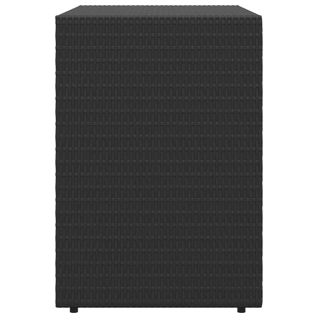 Mobiletto da giardino nero 100x55,5x80 cm in polyrattan 319868