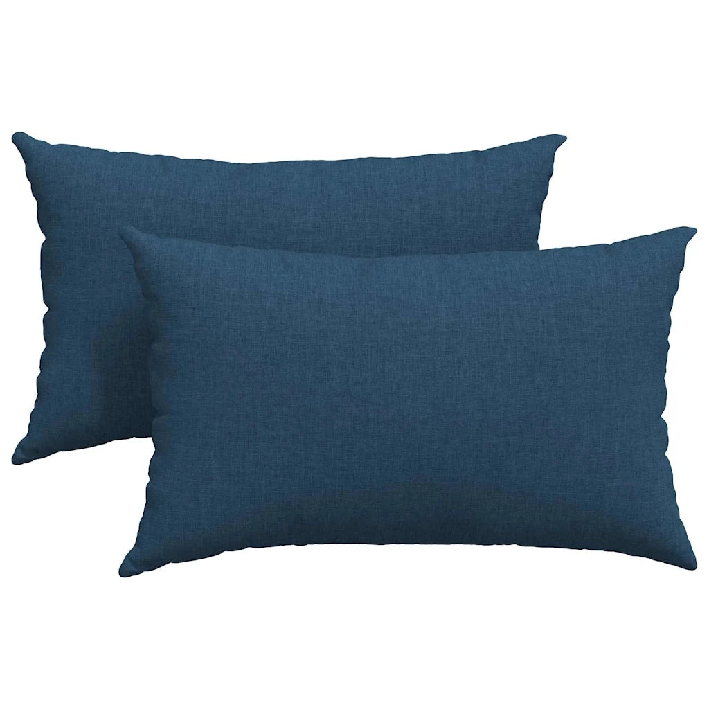 Cuscini da Divano 2 pz-Set di 2 Cuscini per Sofa Blu 50 x 30 cm Tessuto