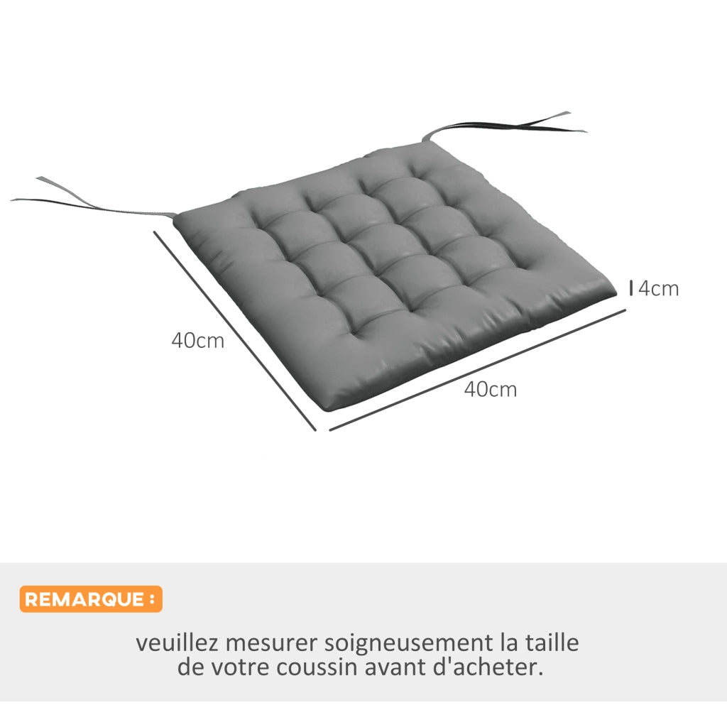 Cuscini per sedie da giardino ¨C zephmum ¨C Grigio, Polipropilene, 40x40 cm