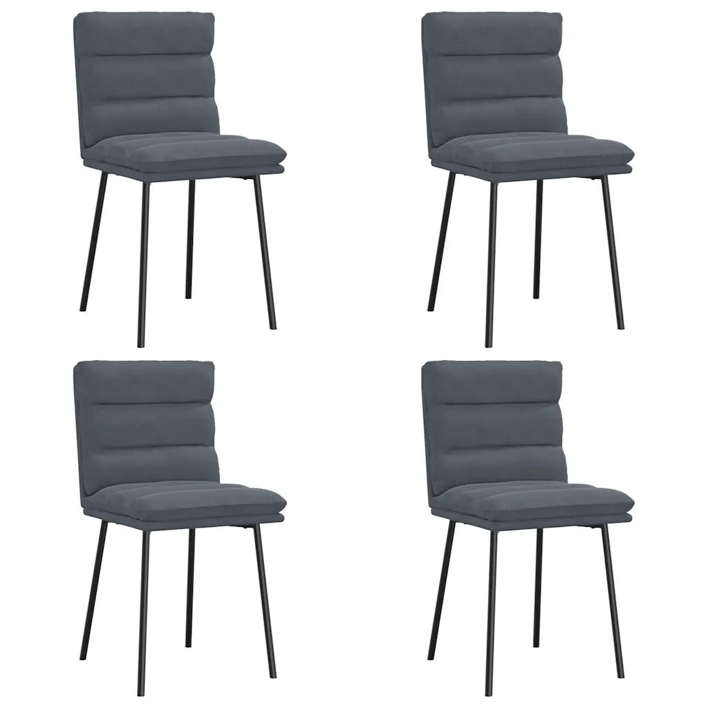 Sedie da Pranzo 4 pz Grigio Scuro in Velluto 3315383