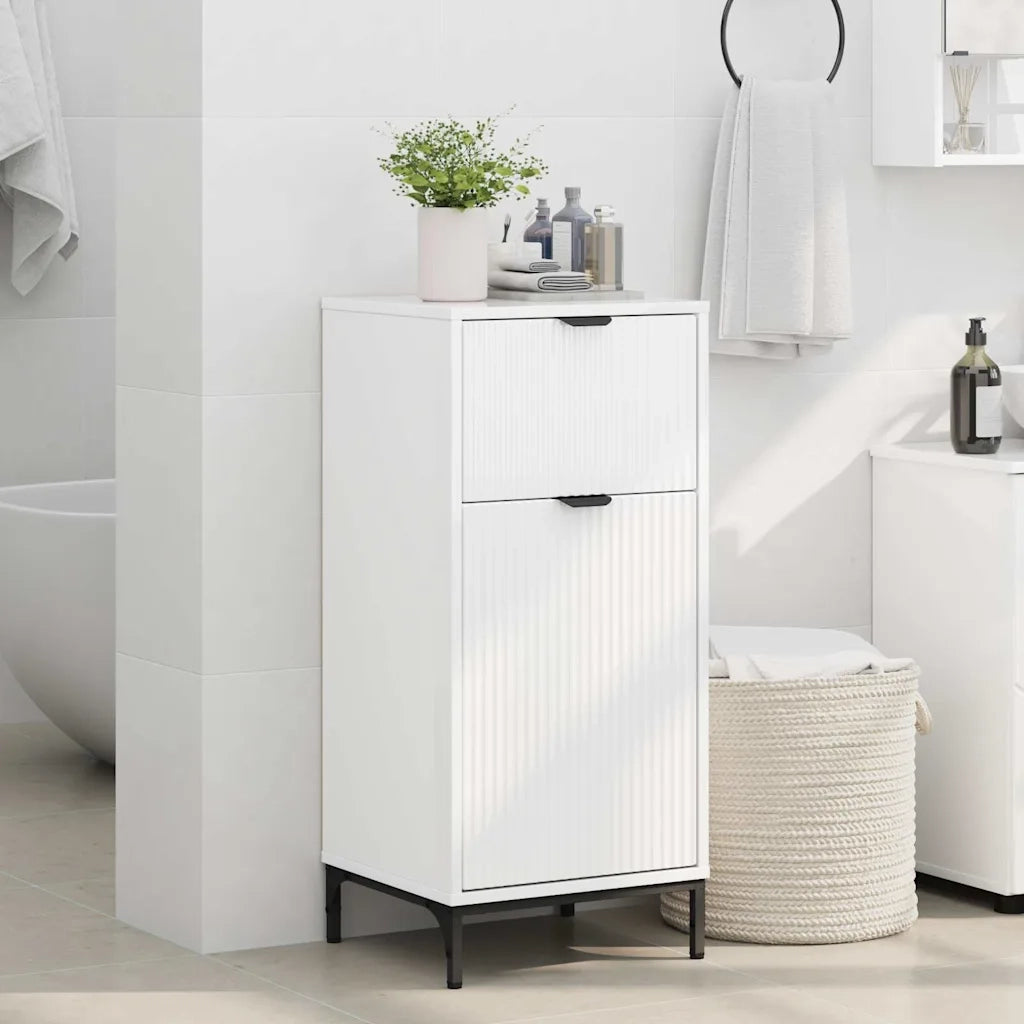 Mobile da Bagno con cassetto Bianco Lucido 39,5 x 36 x 88 cm 883398