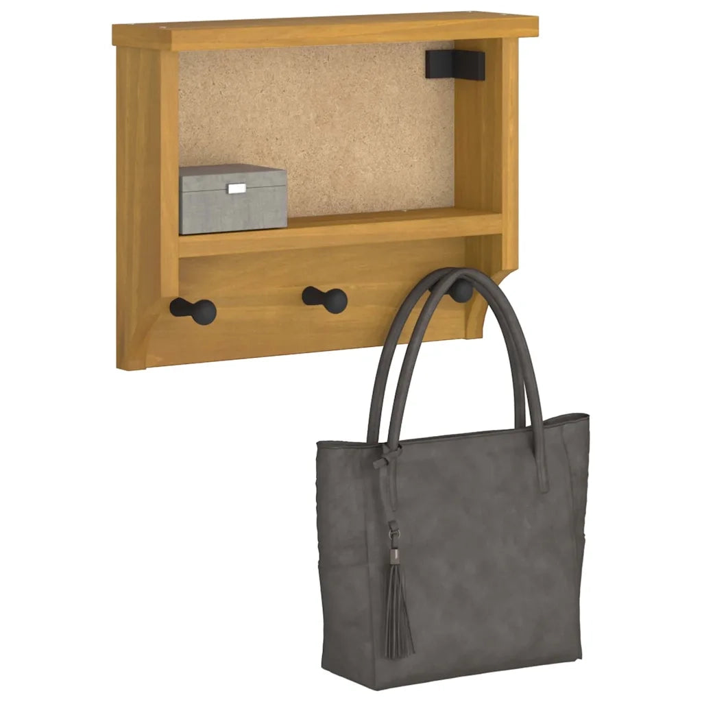 Appendiabiti da Parete SANDNES 45x12x35 cm in Legno di Pino 4010452