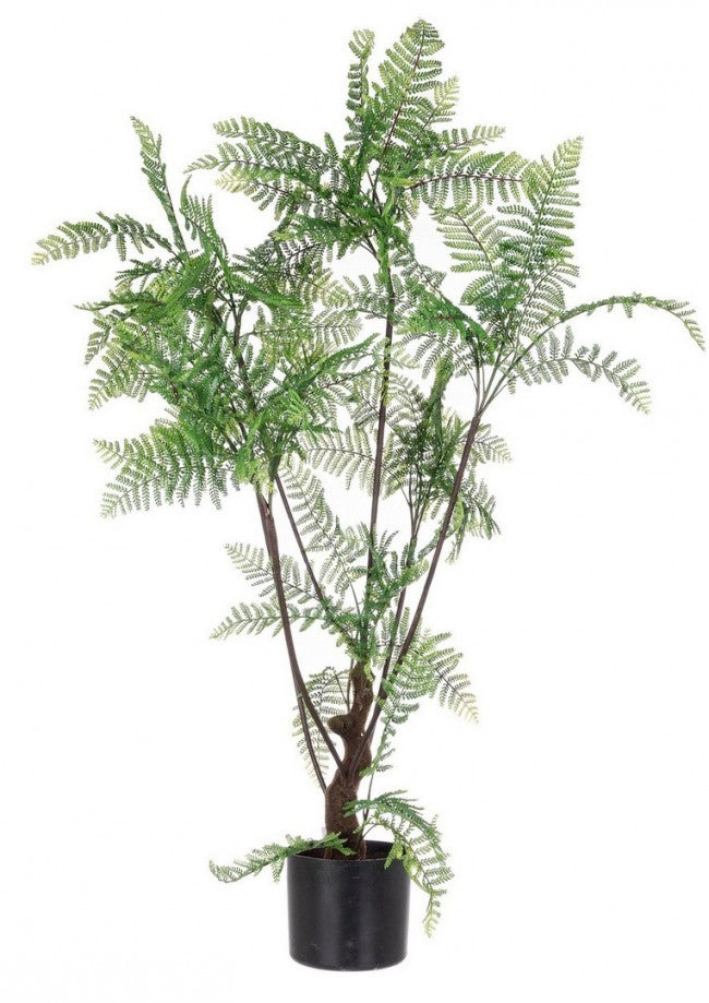 Set 2 Piante Artificiali di Felce 108 h in Plastica con Vasi Verde