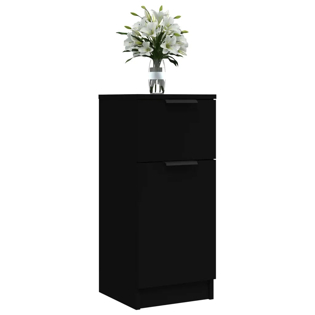 Credenza | Madia | Buffet da pranzo | Armadio da pranzo Nera 30x30x70 cm in Legno Multistrato