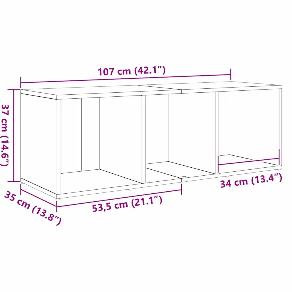 vidaXL Mobile TV 3 pcs Marrone 107 x 35 x 37 cm Legno multistrato