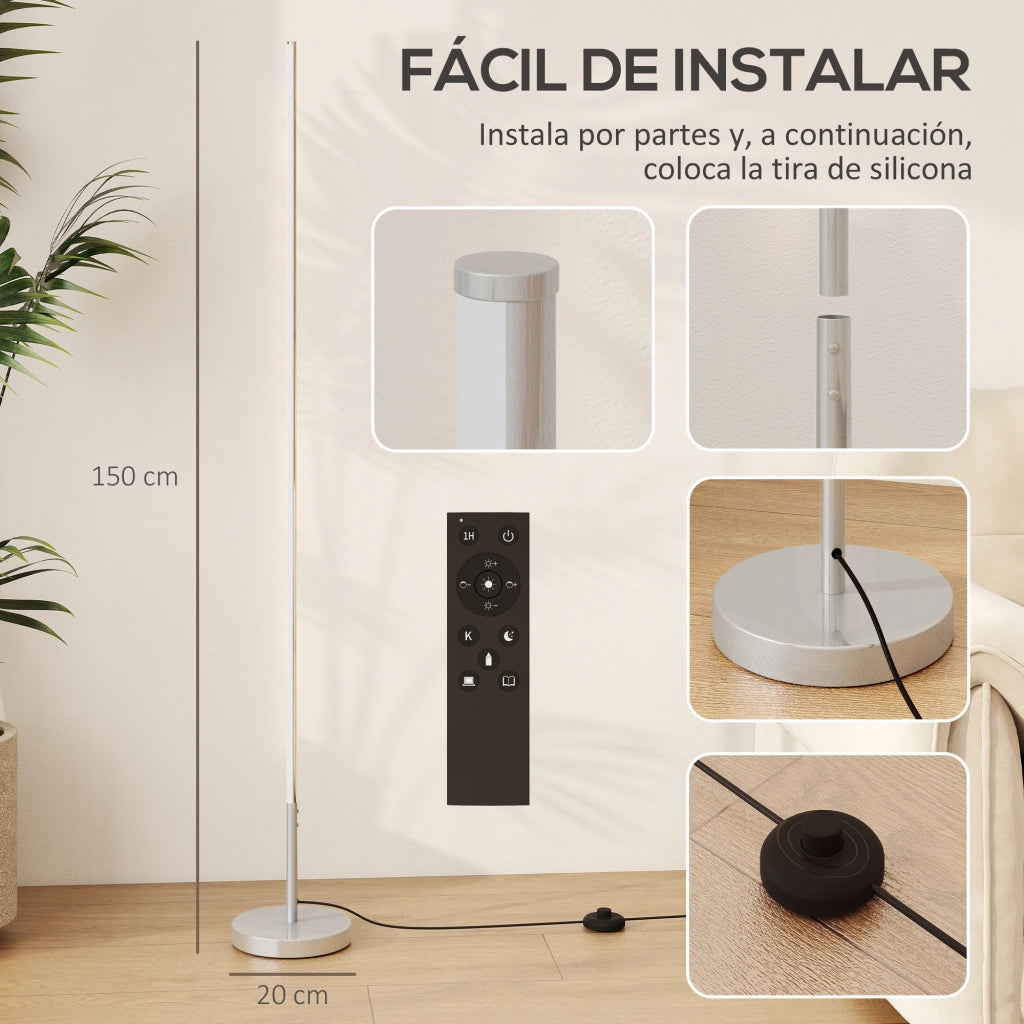 Lampada da Terra Moderna Soggiorno ¨C zephmum ¨C Grigio Argento