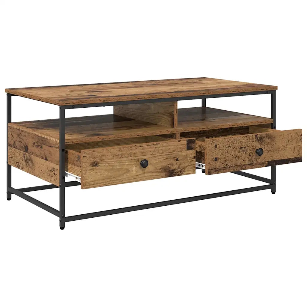 Tavolino da salotto con cassetto Legno vecchio 100 x 51 x 45 cm 882764