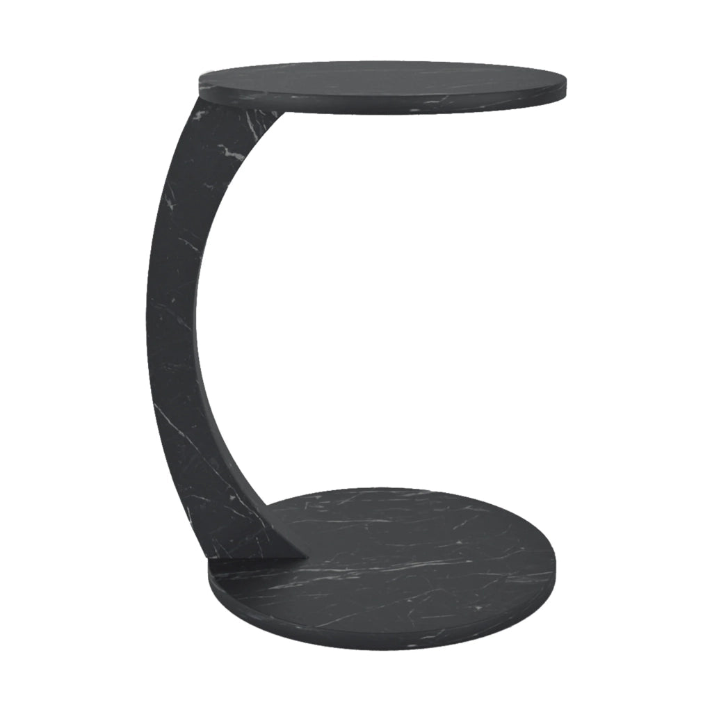 Tavolino rotondo con rotelle MDF 56 x 38 cm nero 03_0008667