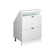 Mobile sottotetto Rion Ondulazione bianca/Bianco 60 x 83.8 cm con 2 cassetti Vicco