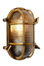 Applique esterna Lucide Dudley E27 IP65 oro vetro 1L
