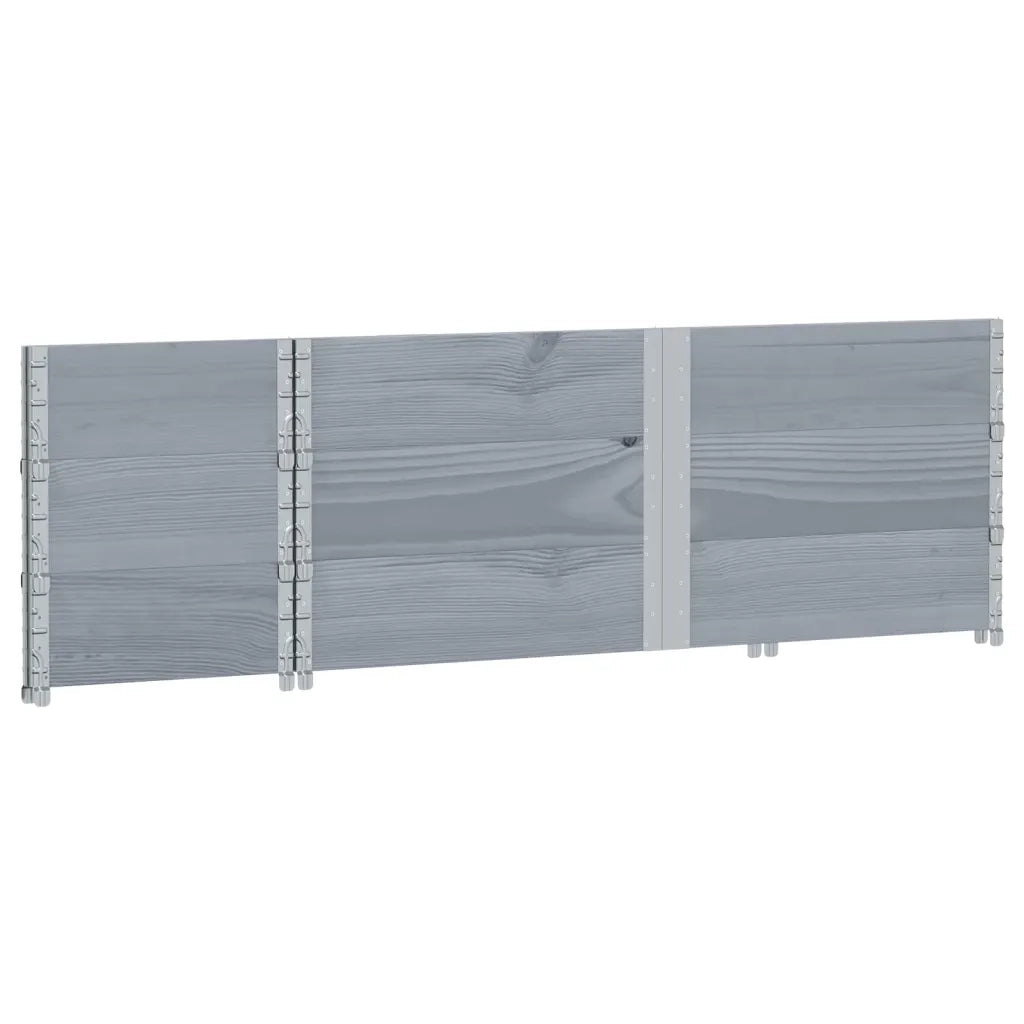 Paretali per Pallet 3pz Grigi 150x50cm Legno Massello di Pino 3295380