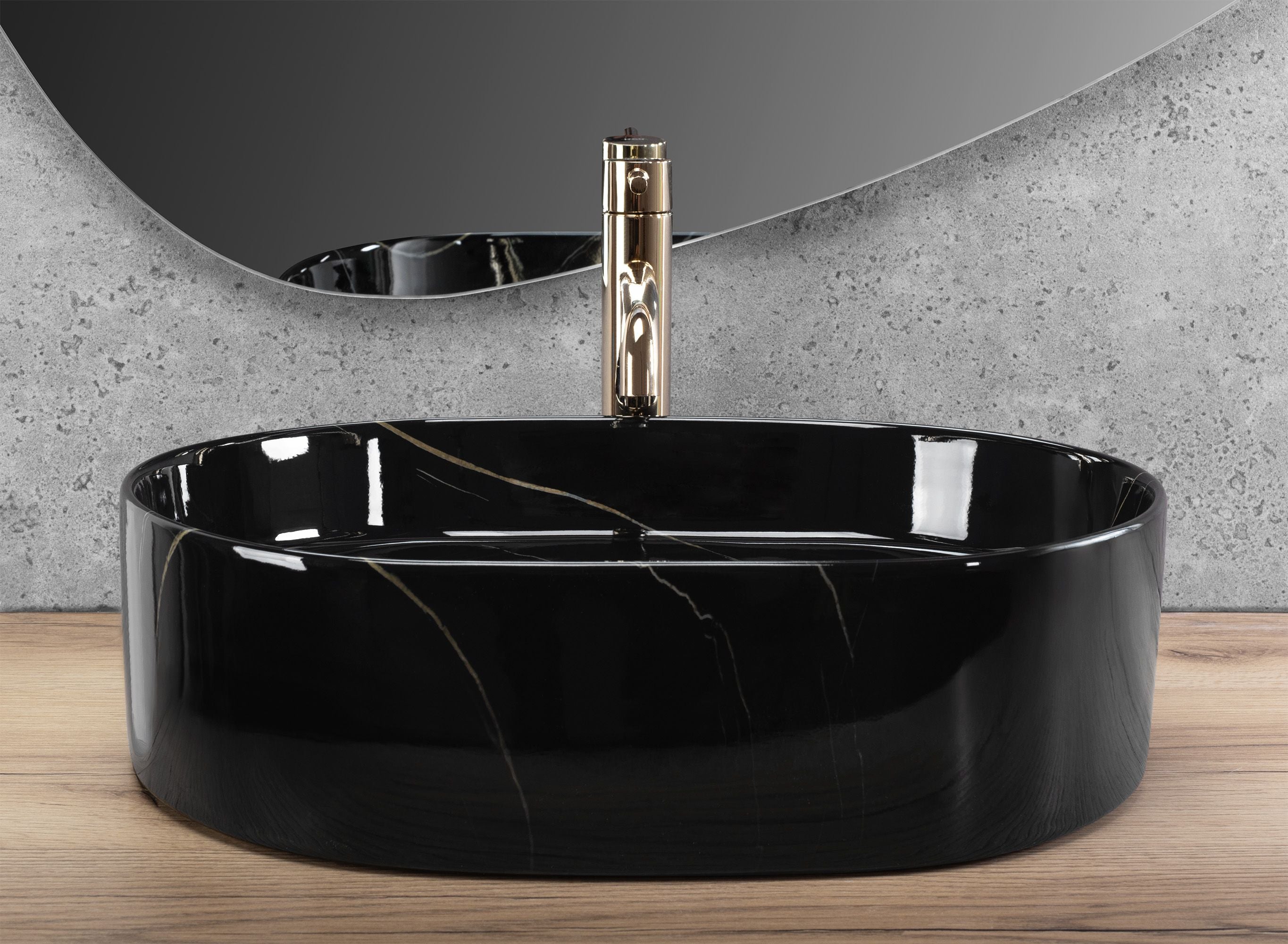 Lavabo Da Appoggio Rea Nadia 50 Black Stone