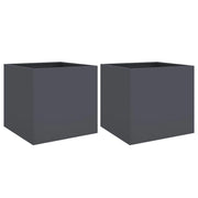 Fioriera rialzata per piante fiori giardino terrazze set da 2 49 x 47 x 46 cm acciaio antracite 02_0038984