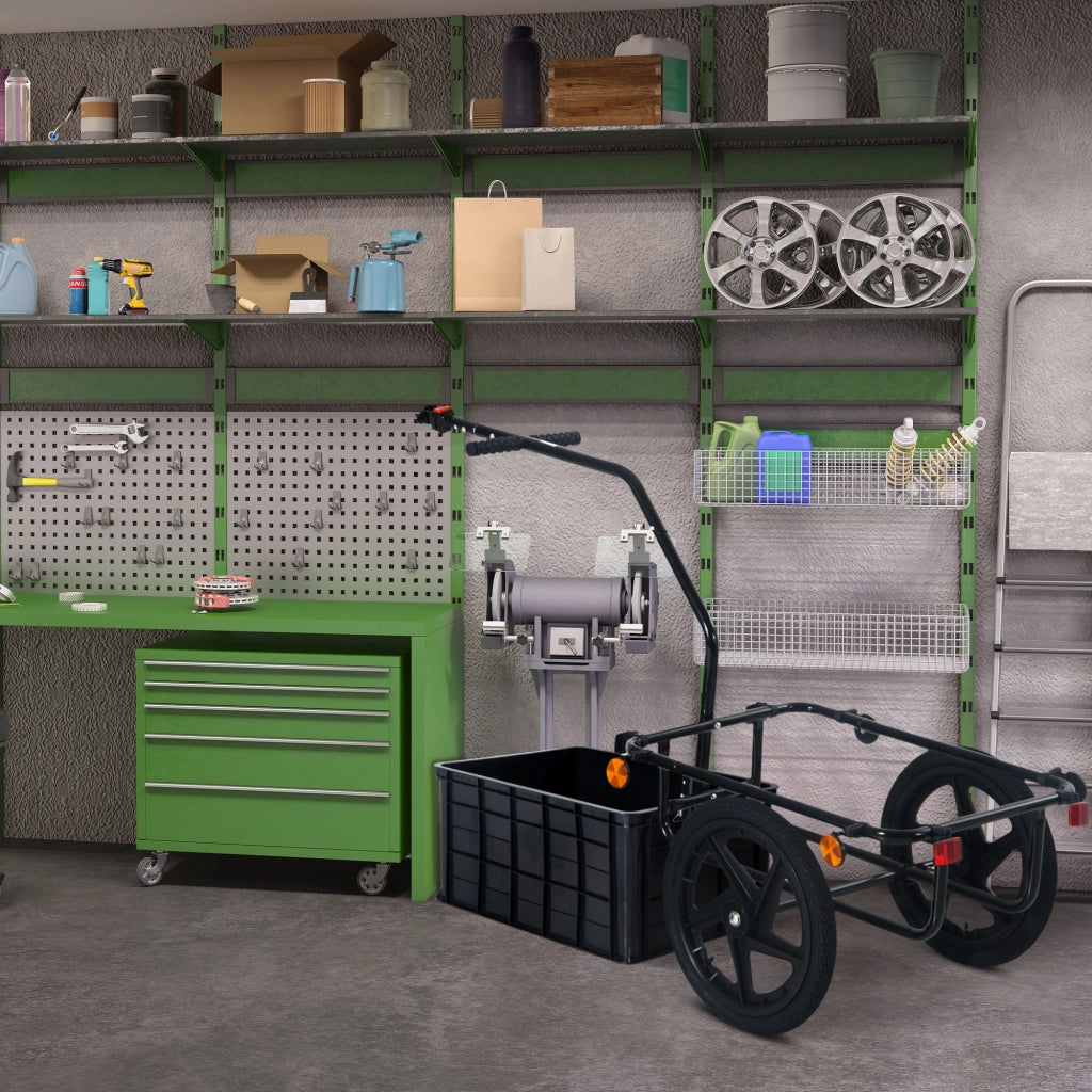 Carrello Bicicletta 40 kg ¨C zephmum ¨C Oxford Nero 144x59x80 cm