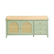 Scarpiera con sedile e ante a traliccio Panca con vano portaoggetti Scarpiera cassettiera Verde 100x34x46cm FSR129-GR SoBuy