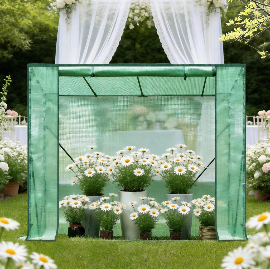 Serra da Giardino in Acciaio con Copertura PE 200x77x169 cm Verde