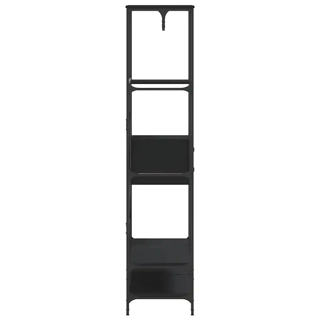 vidaXL Appendiabiti con Scaffali Nero in Legno Multistrato