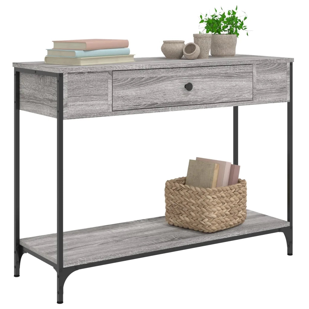 Tavolino Consolle | Tavolo d'Ingresso Grigio Sonoma 100x34,5x75cm Legno Multistrato