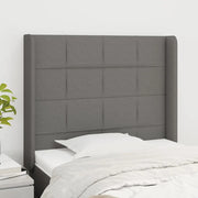 Testiera ad Orecchio-Testata con Orecchie Grigio Scuro 83x16x118/128 cm in Tessuto 657019